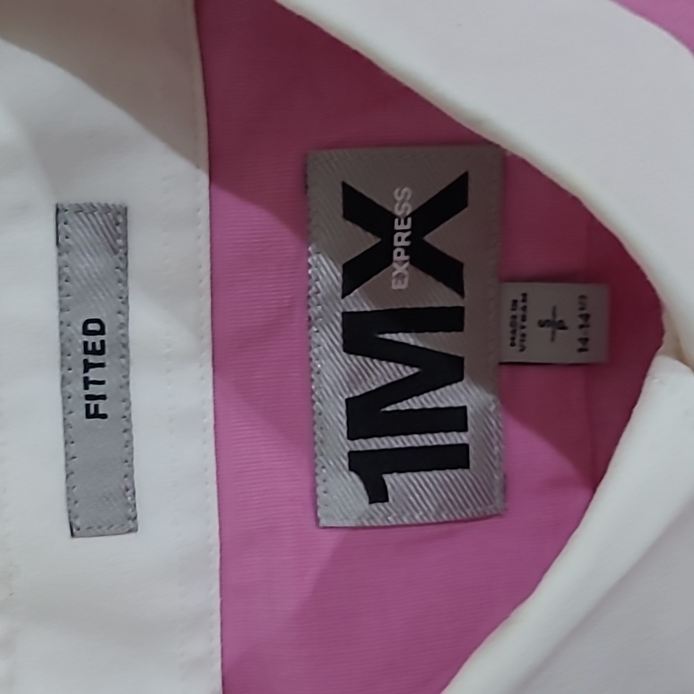 1MX express men's small pink fitted shirt - Picture 2 of 6